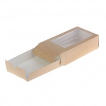Упаковка для макарон крафт с окном (18x11x5см)