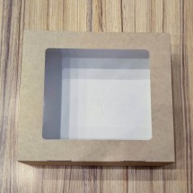 Упаковка для пряников крафт с окном (20х20х4см)